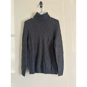 Piombo Men's Charcoal Turtleneck Sweater Textured Knit Size SM NWT‎ MSRP $72.95
